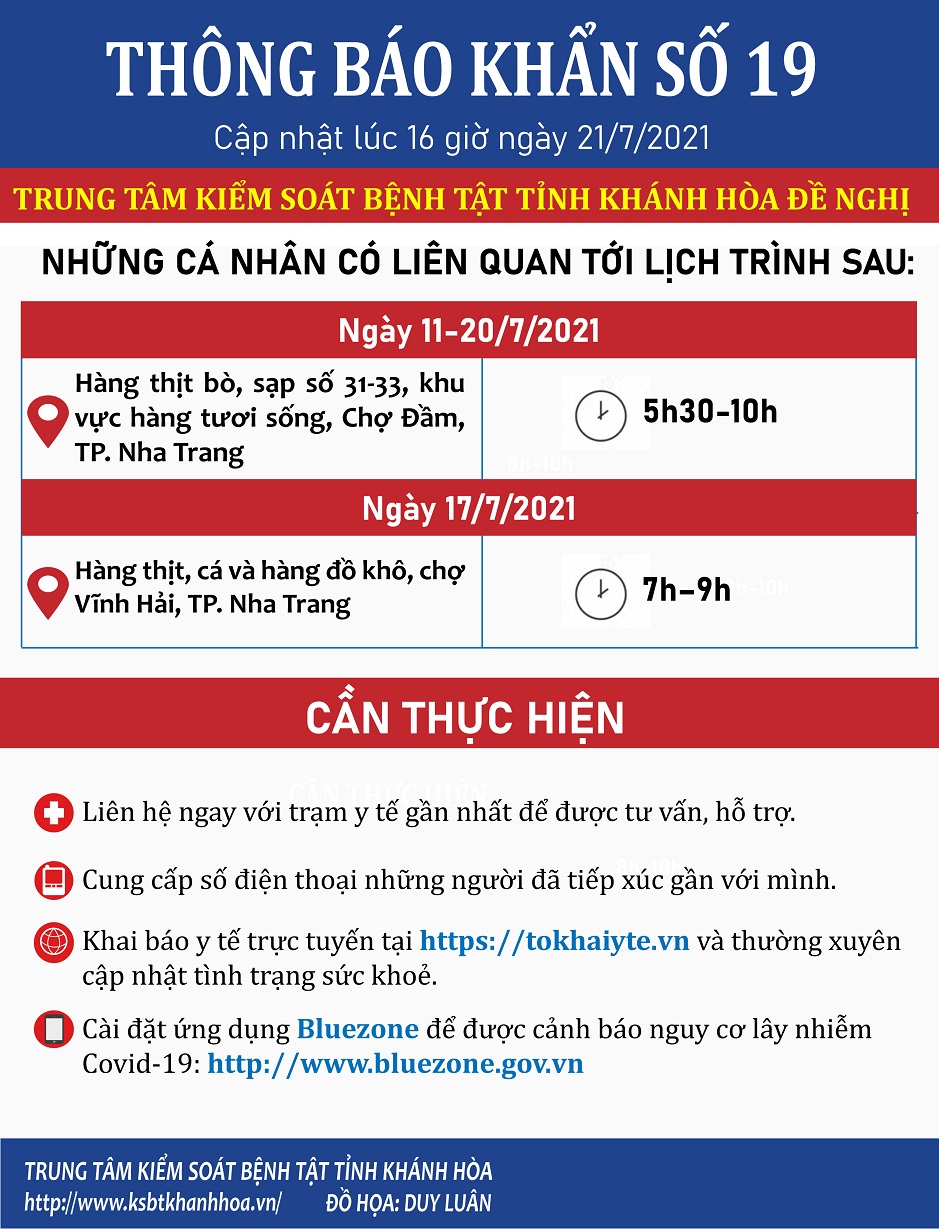 THÔNG BÁO KHẨN SỐ 19